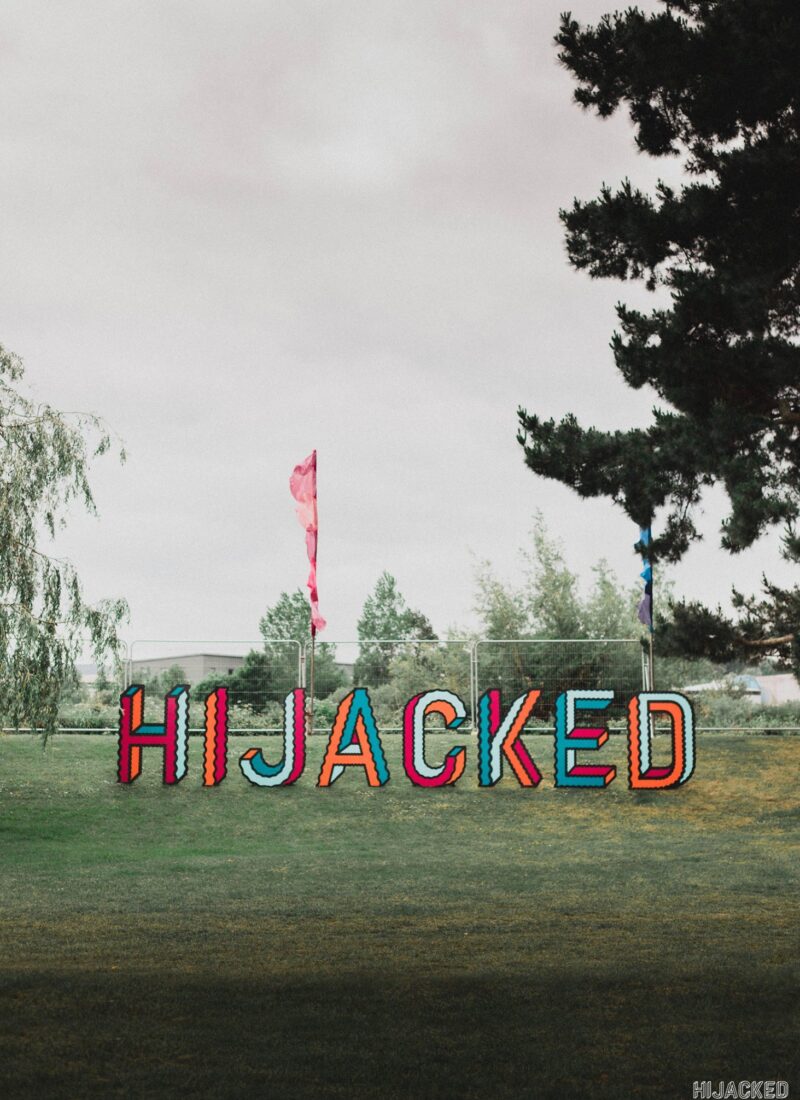 cut-out letters at the festival ground